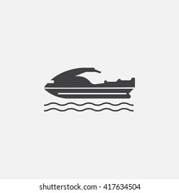 jet ski icon vector, solid logo illustration, pictogram isolated on white