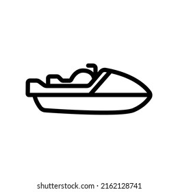 Jet ski icon vector. transportation, Water transportation. line icon style. Simple design illustration editable