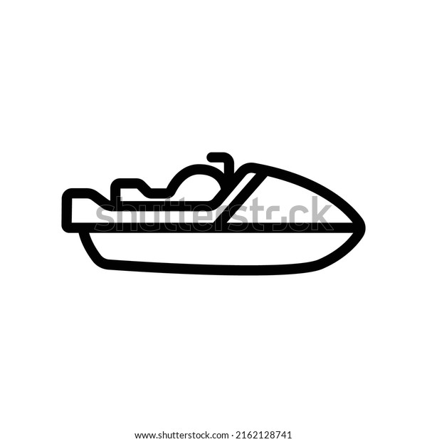 Jet ski icon\
vector. transportation, Water transportation. line icon style.\
Simple design illustration\
editable