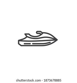 Jet Ski line icon. linear style sign for mobile concept and web design. Water Scooter boat outline vector icon. Symbol, logo illustration. Vector graphics