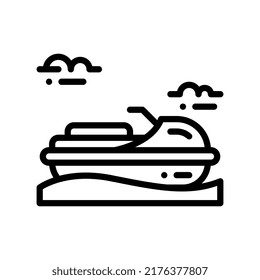 jet ski line style icon. vector illustration for graphic design, website, app. EPS 10