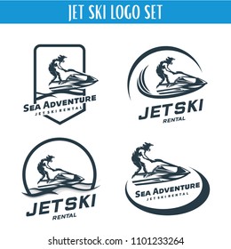 Jet Ski Logo Designs Template Set Stock Vector (Royalty Free ...