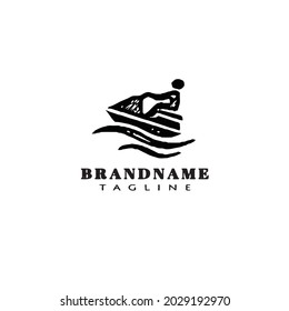 jet ski logo icon design template modern vector illustration