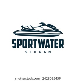 Jet ski logo marine sport jetski brand logo badge template extreme water racing vector business design