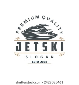 Jet ski logo marine sport jetski brand logo badge template extreme water racing vector business design