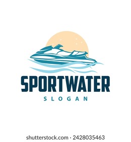 Jet ski logo marine sport jetski brand logo badge template extreme water racing vector business design