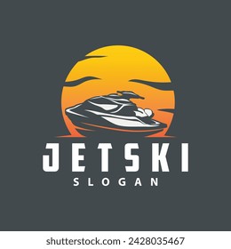 Jet ski logo marine sport jetski brand logo badge template extreme water racing vector business design