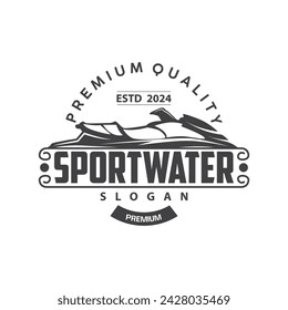 Jet Ski Logo Marine Sport Jetski Marke Logo Abzeichen Vorlage Extreme Wasserrennen Vektor Business Design