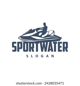 Jet ski logo marine sport jetski brand logo badge template extreme water racing vector business design