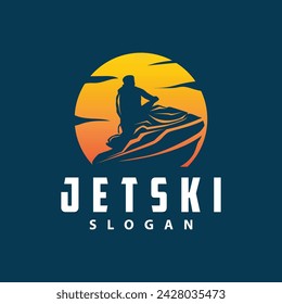 Jet ski logo marine sport jetski brand logo badge template extreme water racing vector business design