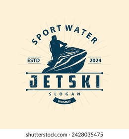 Jet ski logo marine sport jetski brand logo badge template extreme water racing vector business design