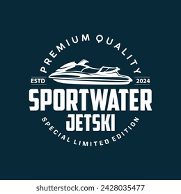 Jet ski logo marine sport jetski brand logo badge template extreme water racing vector business design