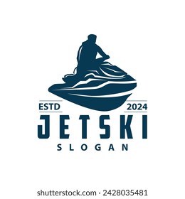 Jet ski logo marine sport jetski brand logo badge template extreme water racing vector business design