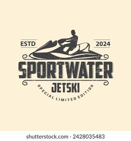 Jet ski logo marine sport jetski brand logo badge template extreme water racing vector business design