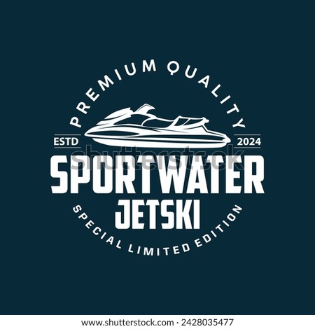 Jet ski logo marine sport jetski brand logo badge template extreme water racing vector business design