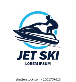 jet ski logo with text space for your slogan / tag line, vector illustration