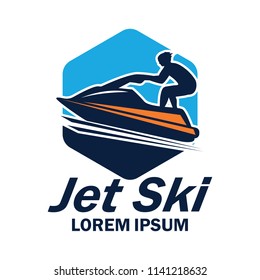 jet ski logo with text space for your slogan / tag line, vector illustration