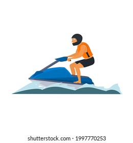 Jet ski. Man on a jet ski, vector illustration