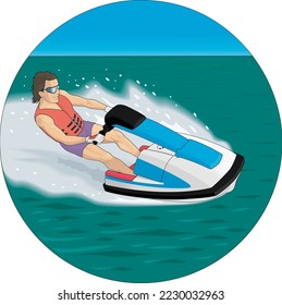 Jet Ski Personal Watercraft Vector Illustration