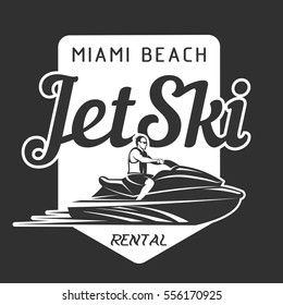 Jet Ski rental logo, badges vector illustration