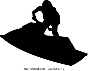 Jet ski rider silhouette at high speed