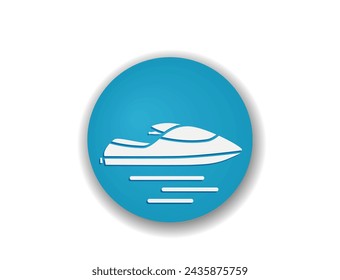 jet ski round icon. sea vacation and summer symbol. vector color illustration for tourism design