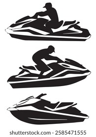 Jet Ski Silhouette and Extreme Clipart