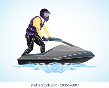 JET SKI sport vector. stylized geometric athlete