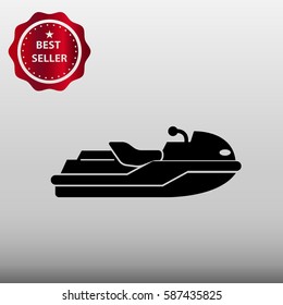 Jet Ski Vector Icon Illustration
