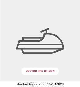 Jet ski vector icon. jet symbol. Jetski icon vector. Linear style sign for mobile concept and web design. jet ski symbol logo illustration. vector graphics - Vector.