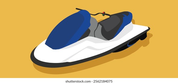 Jet Ski Vector Illustration. jet ski, ideal for water sports,