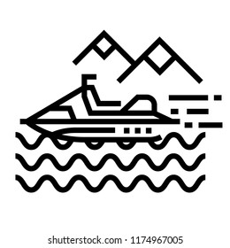 Jet ski vector illustration in line stroke design
