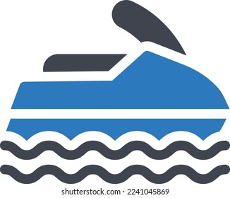 jet ski Vector illustration on a transparent background. Premium quality symmbols. Glyphs vector icons for concept and graphic design. 
