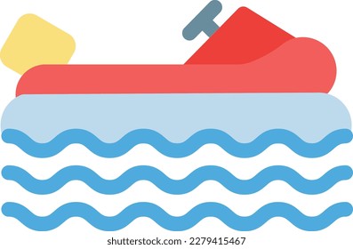 jet ski Vector illustration on a transparent background. Premium quality symmbols. Line Color vector icons for concept and graphic design.