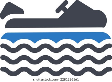 ilustración de jet ski Vector en un fondo transparente. Símbolos de calidad superior. Iconos vectoriales de glifos para diseño de conceptos y gráficos. 
