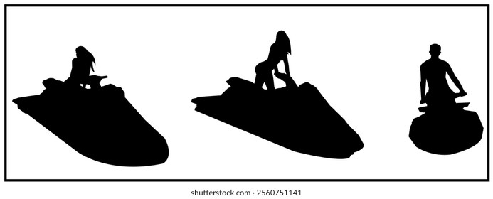 jet ski vector illustration on white background.