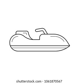 Jet ski vector line icon isolated on white background. Jet ski line icon for infographic, website or app. Icon designed on a grid system.