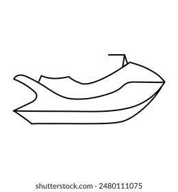 Jet Ski Vector Line Icon Design