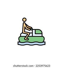 jet ski vector type icon