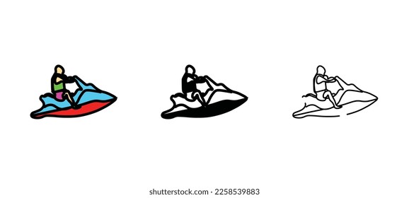 jet ski vector type icon