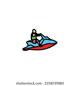 jet ski vector type icon