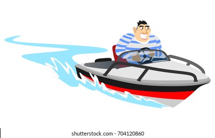 Jet ski water extreme sports, isolated design element for summer vacation activity concept, cartoon vector illustration, active lifestyle adventure