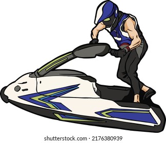 Jet ski water sport wave runner 