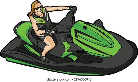 Jet ski water sport wave runner 