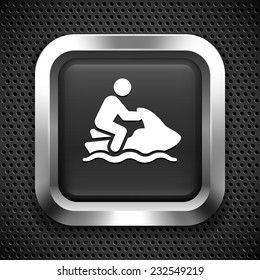 Jet Skiing on Black Square Button