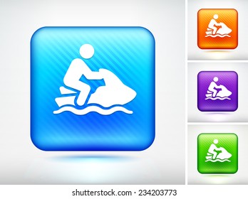 Jet Skiing on Blue Square Button