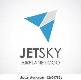 Jet Sky Fly With Speed Abstract Vector And Logo Design Or Template Air Plane Business Icon Of Transport Company Symbol Concept