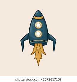 Jet For Space Hand drawing Texture Illustration Clip Art