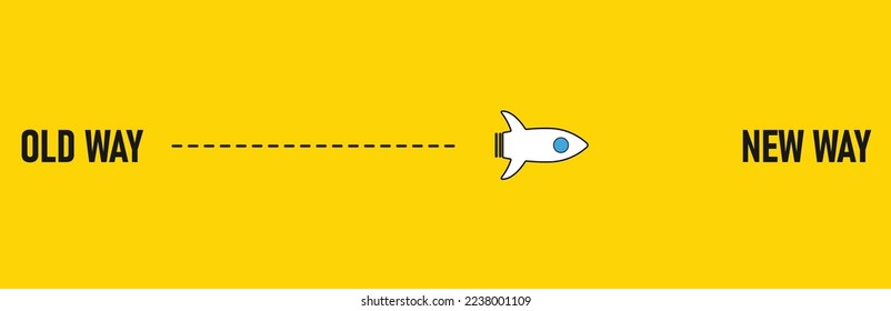 Jet that flies the old way in a new way. New Idea concept. business life change concept. Different thinking, Business leader, personality development idea concept