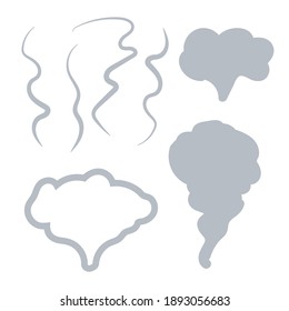 Aislado el humo de chorro. Iconos de vapor, nube y humo 
